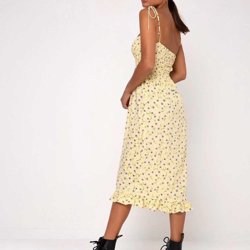 Urban Outfitters Motel Rocks Yellow Floral Midi Dress